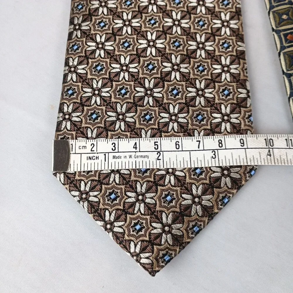 Lot‎ Of 2 BRUNO PIATTELLI Men's Tie Jacquard 100% Silk Hand Made 59.5